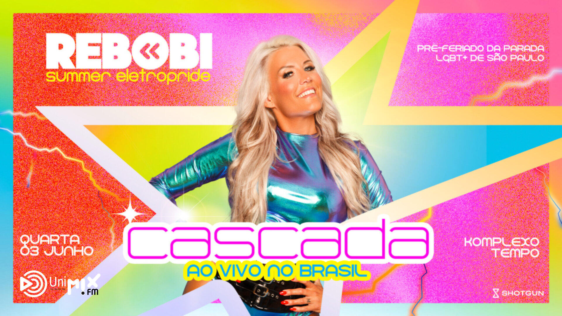 Cascada no Brasil: Rebobi Summer Eletropride 2026